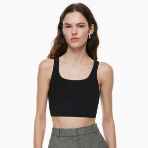 Babaton Sculpt Knit Squareneck Cropped Tank - Black